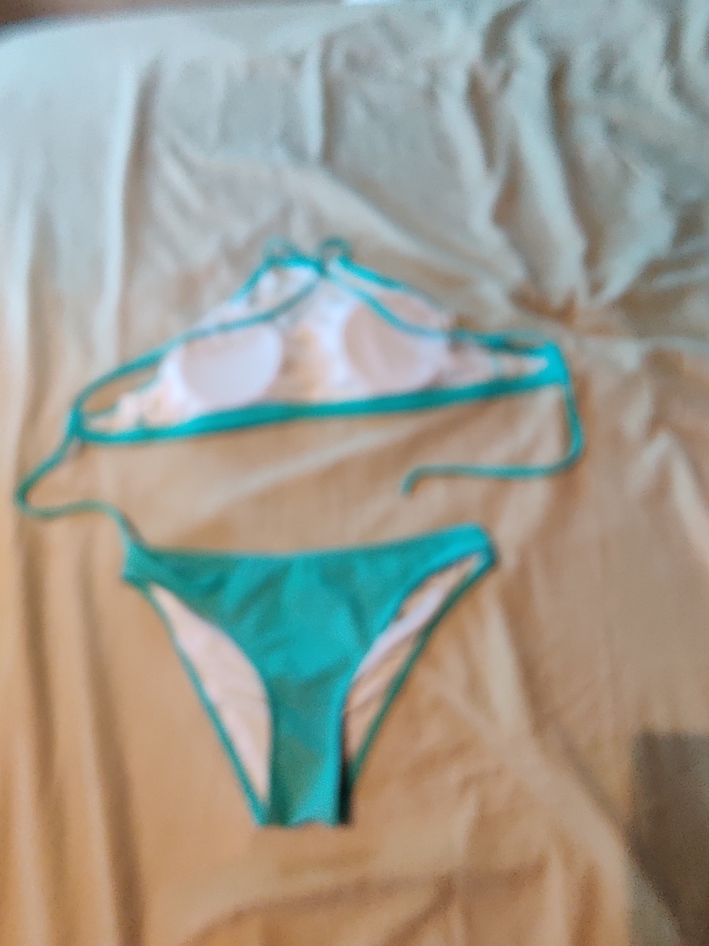 Women’s Teal Bikini Set - Lightweight Swim Top & Bottom - Picture 2 of 2